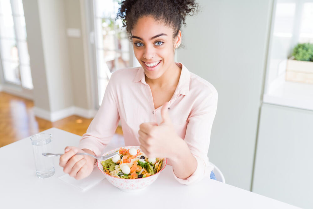 Ava Miller Eating Salad